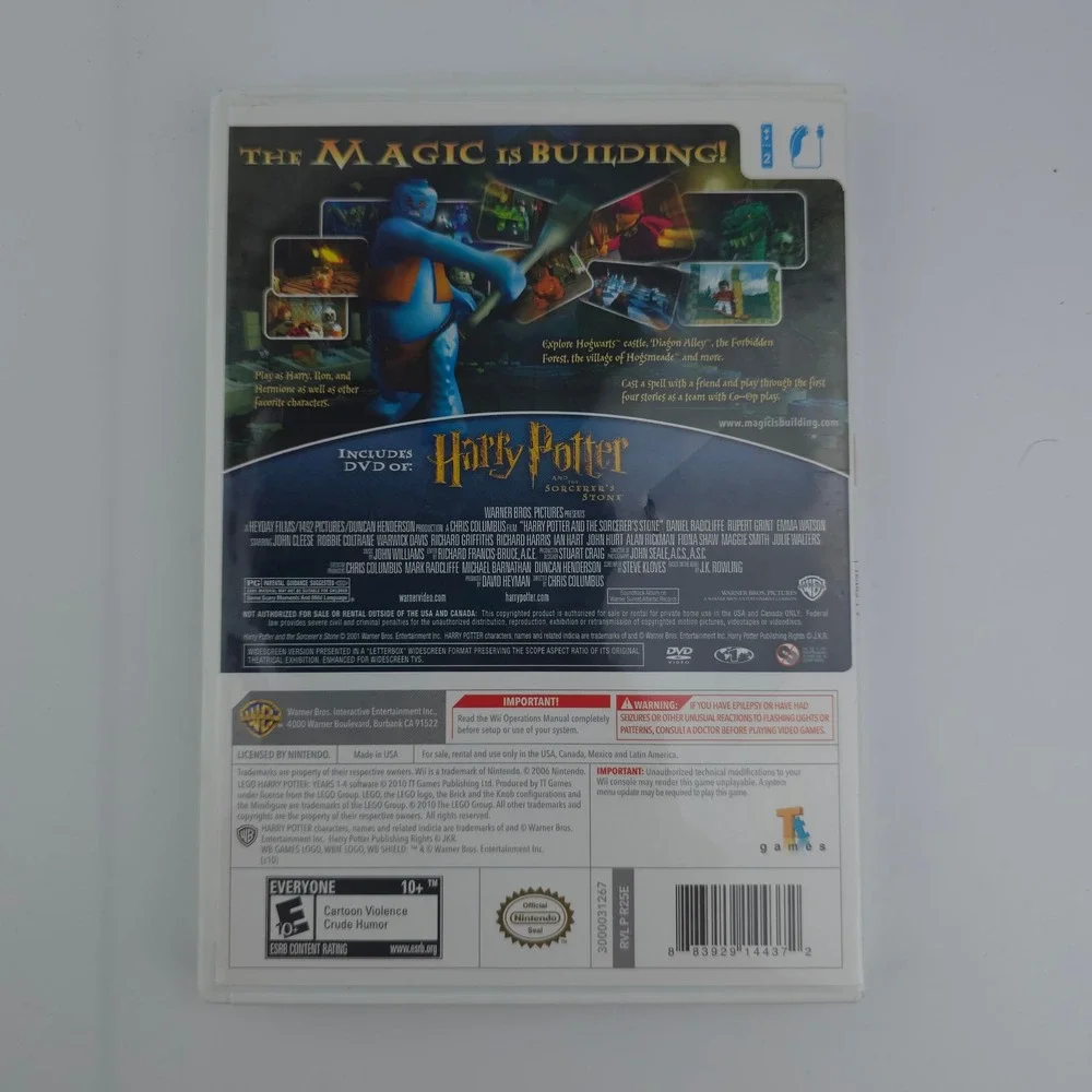 LEGO‎ Harry Potter Years 1-4 Nintendo Wii Game with Sorcerers Stone DVD Movie